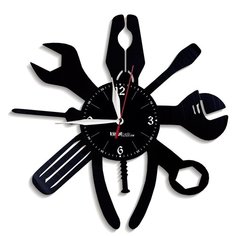 Настенные часы из виниловой пластинки "Автосервис" №4 Vinyl Lab