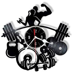 Настенные часы из виниловой пластинки "Бодибилдинг" Vinyl Lab