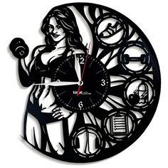 Настенные часы из виниловой пластинки "Fitness" №2 Vinyl Lab