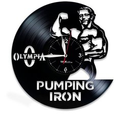 Настенные часы из виниловой пластинки "Качай железо" Vinyl Lab