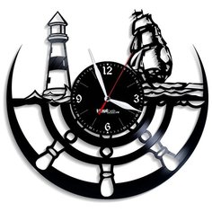 Настенные часы из виниловой пластинки "Штурвал" Vinyl Lab