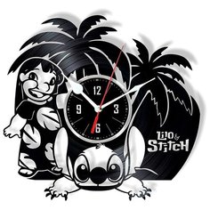 Настенные часы из виниловой пластинки "Лило и Стич" Vinyl Lab