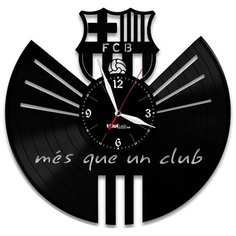 Настенные часы из виниловой пластинки "ФК Барселона" №2 Vinyl Lab