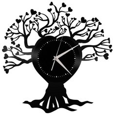 Настенные часы из виниловой пластинки "Дерево" №2 Vinyl Lab