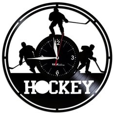 Настенные часы из виниловой пластинки "Хоккей" №1 Vinyl Lab