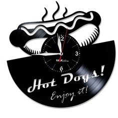 Настенные часы из виниловой пластинки "Хот-Дог" №2 Vinyl Lab