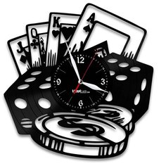 Настенные часы из виниловой пластинки "Казино" Vinyl Lab