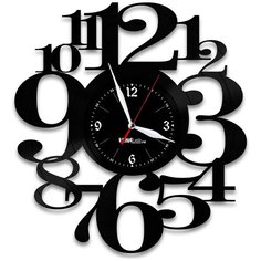 Настенные часы из виниловой пластинки "Цифры" №1 Vinyl Lab