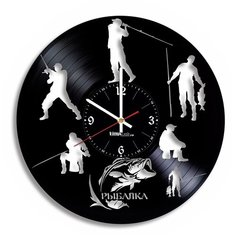 Настенные часы из виниловой пластинки "Рыболов" №2 Vinyl Lab