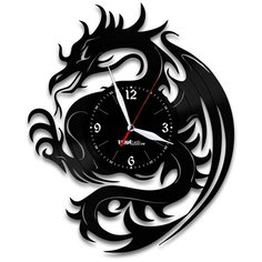 Настенные часы из виниловой пластинки "Дракон" №3 Vinyl Lab