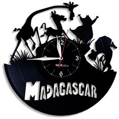 Настенные часы из виниловой пластинки "Мадагаскар" Vinyl Lab
