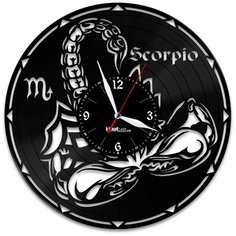 Настенные часы из виниловой пластинки "Знак зодиака "Скорпион" Vinyl Lab