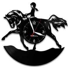 Настенные часы из виниловой пластинки "Конный спорт" №2 Vinyl Lab