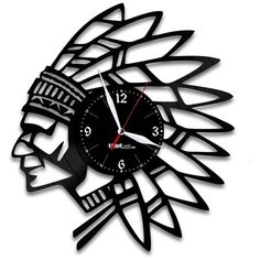 Настенные часы из виниловой пластинки "Индеец" Vinyl Lab