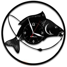 Настенные часы из виниловой пластинки "Рыбалка" №7 Vinyl Lab