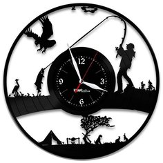 Настенные часы из виниловой пластинки "Рыбалка" №3 Vinyl Lab