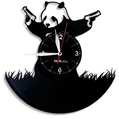 Настенные часы из виниловой пластинки "Ганста-панда" Vinyl Lab