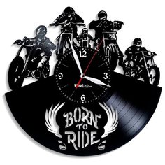 Настенные часы из виниловой пластинки "Байкеры" Vinyl Lab