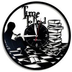 Настенные часы из виниловой пластинки "Time to Read" Vinyl Lab
