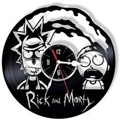 Настенные часы из виниловой пластинки "Рик и Морти" №2 Vinyl Lab