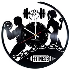 Настенные часы из виниловой пластинки "Фитнес" Vinyl Lab