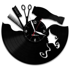 Настенные часы из виниловой пластинки "Парикмахерская" №2 Vinyl Lab