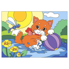Картина по номерам для малышей "Радостный котенок" LORI, 20*28,5см