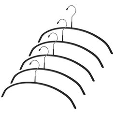 Набор вешалок метал., 5 шт., с закругленными плечиками и противоск. покрытием, 42*24.5*1 см Valiant