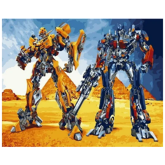 Картина по номерам "Роботы-машины", 40х50 см Paintboy