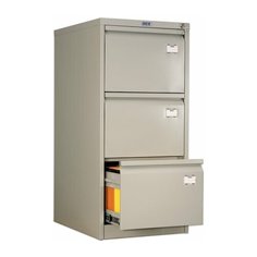 Шкаф картотечный ПРАКТИК "AFC-03", 1020х467х630 мм, 3 ящика, для 165 подвесных папок, формат папок Foolscap или A4 (БЕЗ ПАПОК) 290090