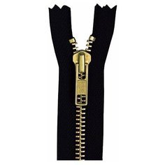 Застежка-молния тип 5 (5,75мм), неразъемная, длина 20см, YKK, 0504219/20 (580 черный)