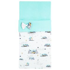 Спальный мешок детский Amarobaby Magic Sleep Горы, белый/мята (перкаль)