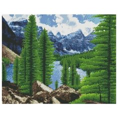 Алмазная мозаика Красивый вид, 40х50 см, 22 цв, полн. заполнение, с подр. Рыжий кот