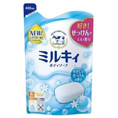 Увлажняющее молочное жидкое мыло для тела (аромат цветочного мыла) "Milky Body Soap" 400 мл Cow Brand