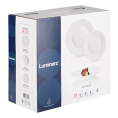Набор посуды столовый, 18 предметов, белое стекло, "Essence" LUMINARC, Q3098