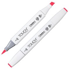 Маркер TOUCH BRUSH двухсторонний на спиртовой основе 121 красный коралловый флуоресцентный