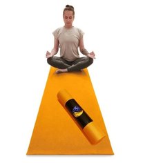 Коврик для йоги и фитнеса RamaYoga Yin-Yang Light, оранжевый, размер 200 x 60 х 0,3 см