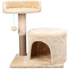 Домик когтеточка Pet БМФ "Якше Вайт" с лежанкой для кошки бежевый