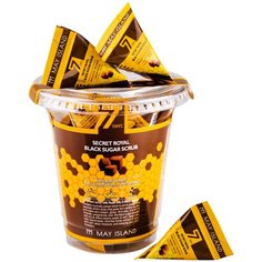 Скраб для лица с экстрактом меда и сахара 7 Days Secret Royal Black Sugar Scrub , 12 шт. по 5 грамм May Island