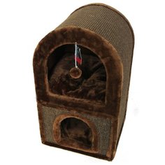 Когтеточка-домик 40х40х70 см, коричневый Pet Choice
