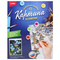 Картина по номерам на картоне "Синички". Lori