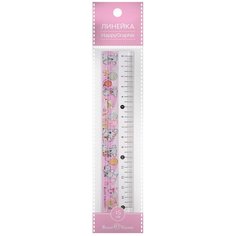 Линейка пластиковая С АНТИСКОЛЬЗЯЩИМИ ВСТАВКАМИ "HappyGraphix. Koala party" 15 CМ Bruno Visconti