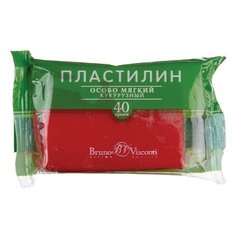 Пластилин ОСОБО МЯГКИЙ, КУКУРУЗНЫЙ, 40 ГР, красный Hobby Time