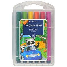 Фломастеры утолщенные "FUNCOLOR JUMBO" 12 ЦВ. в пластиковом пенале 32-0041 Bruno Visconti
