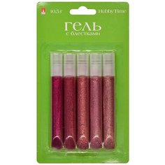 Гель с глиттером для декора, 10.5 Г, в блистере, ( 5 ЦВЕТОВ ), ЦВЕТОВАЯ ГАММА №5 Hobby Time