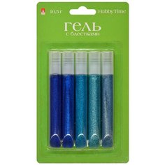 Гель с глиттером для декора, 10.5 Г, в блистере, ( 5 ЦВЕТОВ ), ЦВЕТОВАЯ ГАММА №6 Hobby Time