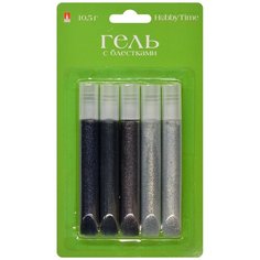 Гель с глиттером для декора, 10.5 Г, в блистере, ( 5 ЦВЕТОВ ), ЦВЕТОВАЯ ГАММА №1 Hobby Time