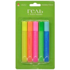 Гель с глиттером для декора, 10.5 Г, в блистере, ( 5 ЦВЕТОВ ), ЦВЕТОВАЯ ГАММА №7 Hobby Time