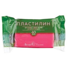 Пластилин ОСОБО МЯГКИЙ, КУКУРУЗНЫЙ, 40 ГР, розовый НЕОНОВЫЙ Hobby Time