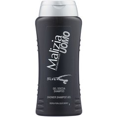 Шампунь-гель для душа Malizia UOMO Silver, 250 мл
